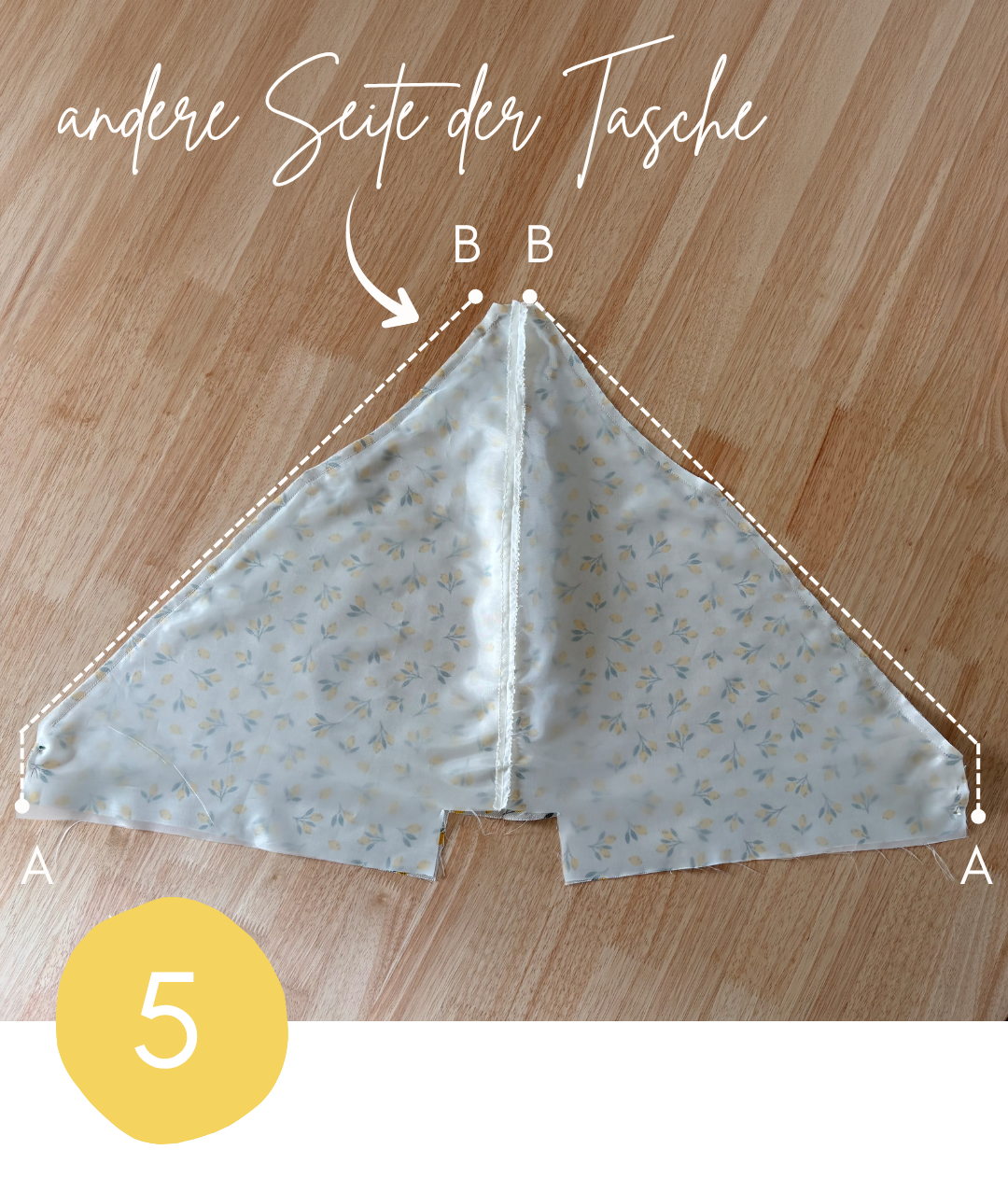 Zweite Seite der Strandtasche vernähen