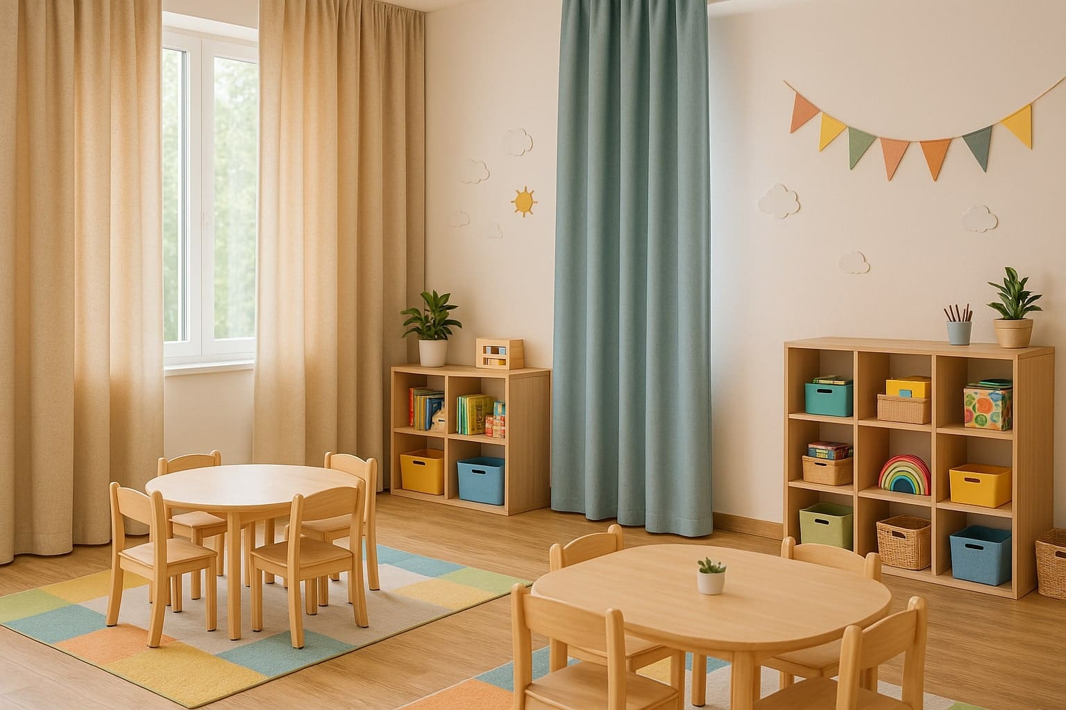 Schallabsorbierende Vorhänge in Schulen & Kindergärten