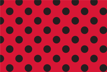 Satin - Große Punkte Rot/Schwarz