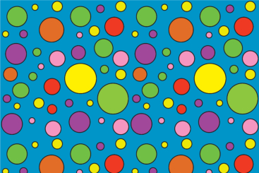 Satin - Colourful Dots Blau