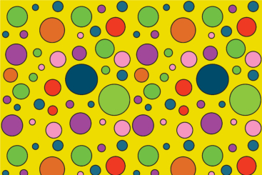Satin - Colourful Dots Gelb