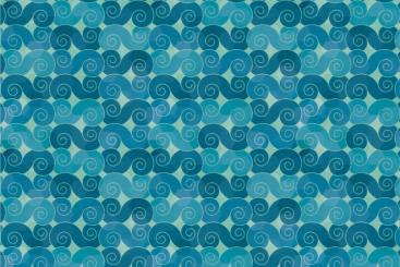 Frottee mit Fleece - Wellenmuster Blau