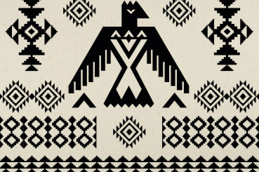 Tipi-Zeltstoff - Tribal-Totem Schwarz