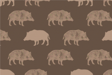 Kuschel-Fleece - Wildschweine Braun