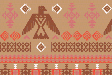 Tipi-Zeltstoff - Tribal-Totem Braun