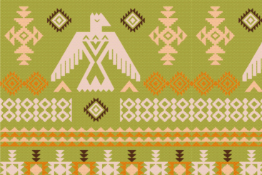 Tipi-Zeltstoff - Tribal-Totem Grün