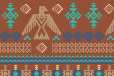 Tipi-Zeltstoff - Tribal-Totem Dunkelbraun