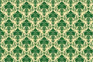 Blackout-Stoff - Barock - Elegance-Ornament Creme/Dunkelgrün