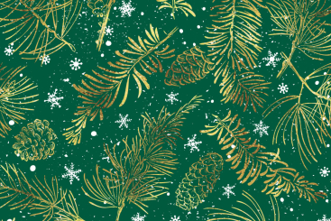 Pannesamt - Winterflair Tannengrün