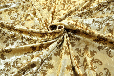 Pannesamt - Barock - Luxury-Ornament Hellgelb/Gelb