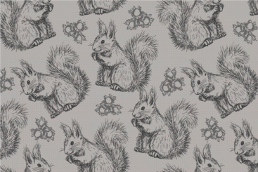 Squirrels - Dekostoff Grau