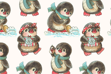 Kuschel-Fleece - Winterspaß mit Pinguin 