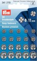 Annäh-Druckknöpfe 6-11 mm Silber - 20 Stück 