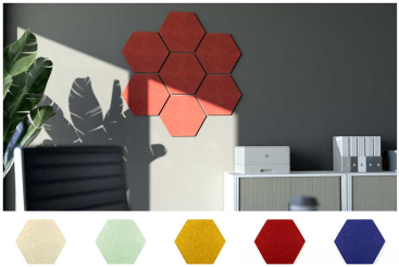Blue Fiber Akustikpaneel Wand - inkl. Befestigung - Hexagon 40 