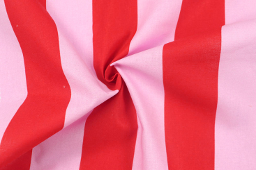 Baumwollstoff Bicolor - Rosa/Rot 