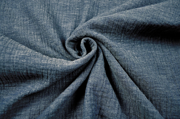 Musselin im Leinenlook - Navy 