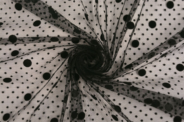 Tüll - Tupfen -Schwarz 