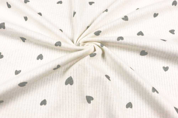 Rippjersey mit Herzchen 