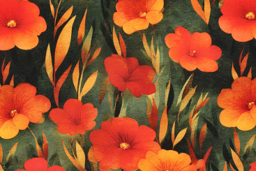 ECOVERO™ Viskose-Stoff mit roten Blüten 