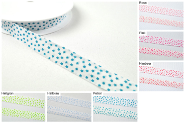 Schrägband - Small Stars - 2/4 cm - meterweise 