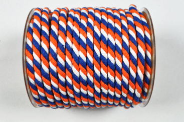 Kordel-Meterware - Orange/Blau/Weiß - 6 mm 
