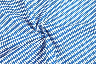 Baumwollstoff Bayern - Raute - Weiß/Blau 