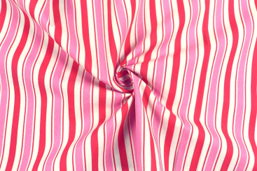 Baumwollstoff mit Streifen - Rot/Pink 