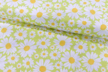 Baumwollstoff mit Margeriten - 110 cm 