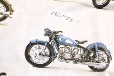 Baumwollsatin Premium - Motorbike 