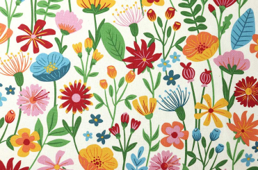 Dekostoff - Bunte Wiese 