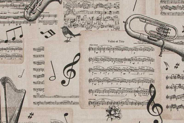 Dekostoff im Leinen-Look - Birdy Music 