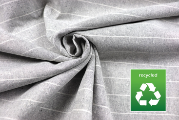 Dekostoff Recycling Leinenlook - Streifen - Grau - 280 cm breit 