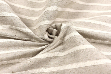 Jacquard-Stoff in Leinenoptik mit Zopf-Streifen - 280 cm 