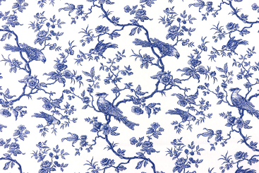 Baumwolle Renforcémit Vögeln im Toile de Jouy Stil - 280 cm 