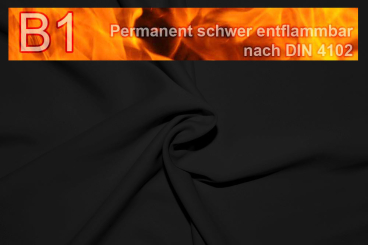 Blackout permanent schwer entflammbar - Schwarz - 1,0 Meter Schwarz