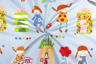 Deko-Stoff premium - Puppy - Dollys - 280 cm - Hellblau 