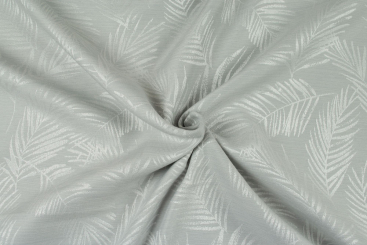 Feather - Dekostoff Jacquard - Hellgrau/Creme 