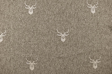 Melange-Jacquard zweiseitig - Hirschköpfe 