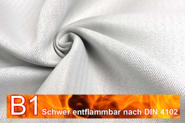 Thermo-Blackout schwer entflammbar - Fischgrat - Off-White 