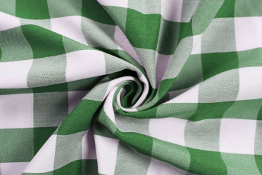 Jacquard-Dekostoff - Kariert - Grün 
