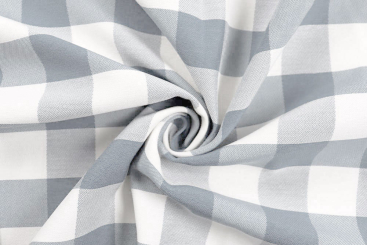 Jacquard-Dekostoff - Kariert - Hellgrau 