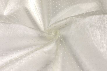 Beflockter Organza mit Tupfen - Champagner 