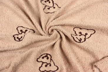 Bestickter Teddy-Stoff mit Bären 