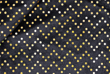 Pannesamt mit goldenen Pailletten - Schwarz 