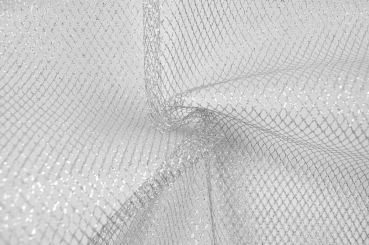 Gittertüll Metallic - Silber 
