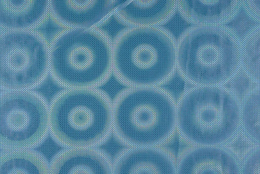 Tanzkleiderstoff - Hologramm-Effekt - Crazy Circles - Aqua 