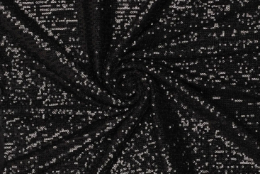 Paillettenstoff Stretch - Schwarz 