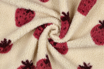 Fleece Sherpa mit Erdbeeren 