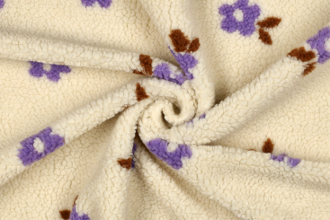 Fleece Sherpa mit Blüten 