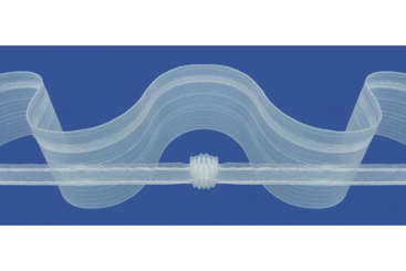 Wellen-Gardinenband mit Steg - 2-fache Stoffmenge - 5 cm breit - Weiß 